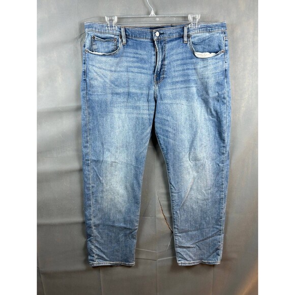 Lucky Brand Men's Mid Rise Slim Denim Blue Jeans 40/30 Straight 5-Pocket Design - Picture 2 of 9